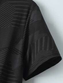 Plus Size Men's Summer Loose Ice Silk Short Sleeve T-Shirt, Breathable Quick Dry Casual Sportswear Tops - Black - View 7