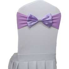 婚礼椅装饰，生日派对椅饰带蝴蝶结、松紧带，可定制宴会酒店豪华缎面椅饰带。