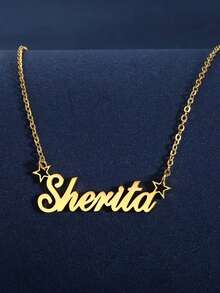 A Fashionable And Minimalist Hollow-Out Five-Pointed Star Necklace, A Custom Name Necklace, A Custom Necklace, The Best Gift For The Start Of School, Back To School, Vacation, And Travel. - Multicolor - View 5