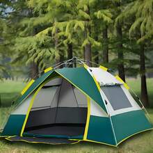 Tienda automática de apertura rápida, plegable al aire libre, camping portátil, a prueba de lluvia durante la noche, engrosado - Verde - Ver 7