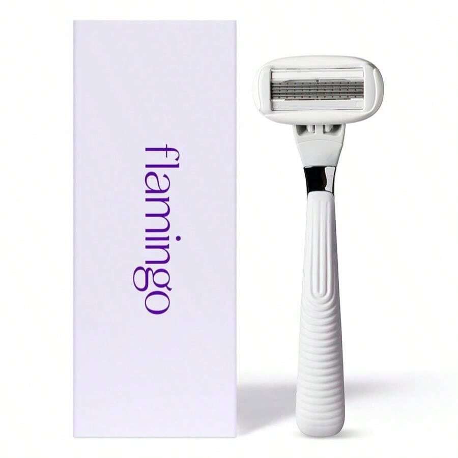 Flamingo Razors For Women, 1 Women' Razor Handle (Chrome), 5 Blade Razor For Women With Aloe And Shea Butter Glide Strips - 1個手柄+1個刀片 - 查看 1
