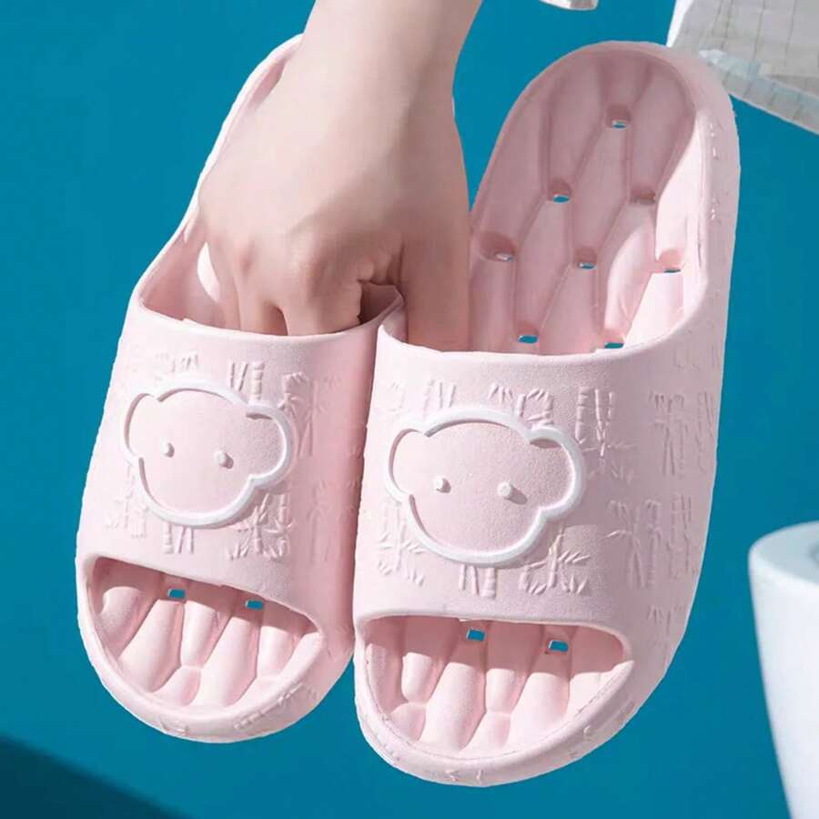 Zapatillas Planas de Verano EVA para Mujeres y Hombres, Zapatillas de Masaje Cómodas para Parejas, Sandalias de Ducha para Baño Interior, Zapatillas Transpirables para Hombres - Negro - Ver 1
