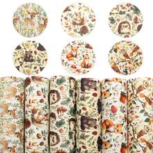 6pcs/Set 7.87x12.99 Inch Animal Print Faux Leather Set, Squirrel, Hedgehog, Owl Pattern Synthetic Leather Fabric, Suitable For DIY Earrings, Hair Accessories, Crafts, Bows And More - Multicolor - View 8