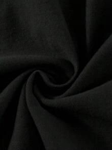 Camiseta casual suave y cómoda con impresión de letra, adecuada tanto para hombres como para mujeres (impresión a doble cara) - Negro - Ver 4