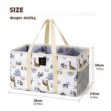 婴儿尿布收纳盒大容量婴儿尿布收纳篮便携式婴儿洗澡篮带手柄多功能婴儿尿布收纳盒带可拆卸隔板适用于家庭 - 彩色 - 查看 5