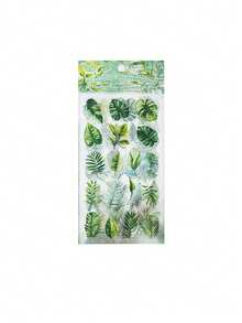 8入組森林主題貼紙套裝，包括黃昏、銀杏、綠葉、秋季主題、葉子和水果圖案，加入金箔裝飾，防水貼紙適用於裝飾手機殼、水瓶、日記和DIY工程，適用於包裝禮物 - 彩色 - 查看 19