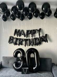 طقم البالونات الشخصية بأرقام سوداء مقاس 32 بوصة، وأرقام عيد الميلاد المخصصة ، بالونات التيل السوداء والبيضاء مع بالون قلب أسود مقاس 18 بوصة، مجموعة بالونات بحرف عيد الميلاد السعيد، مناسبة لحفلات عيد الميلاد والزفاف وحفلة استقبال المولود وعيد الحب وحفلات العروس وحفلة عيد ميلاد بموضوع الفيونكة والخطوبة والزفاف والعيد والعام الجديد وحفلة استقبال المولود والتخرج