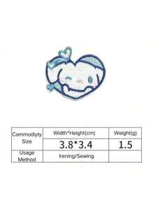 Sanrio 9pcs Sanrio Heart-Shaped Applique Patch Set, Featuring Hello Kitty And Friends Embroidery Iron-On For Jackets, Jeans, Dresses, Backpacks, And Hats - Anime Themed Decorative Patches