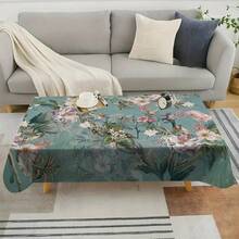 1 块防水防油方形桌布 - 多功能涤纶印花设计，适用于餐饮、派对和家居装饰