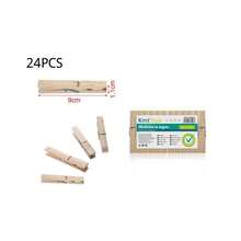Multi-Functional Wooden Clips, Pine Wood Clothespins, Wooden Laundry Pegs, Wooden Windproof Drying Clips With Round PP Head, For Hanging Clothes, Socks, Pants, Photo DIY - Wood Color - View 9
