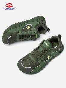 HOBIBEAR （小 2 个尺码）男士运动鞋，低帮系带时尚休闲运动鞋，舒适透气宽头跑步鞋，适合所有季节 - 軍綠色 - 查看 5