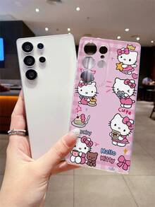 1pc Cute KT Cat Design Phone Case With Camera Hole Protector Suitable For Samsung, Nothing, Pixel, INFINIX,  Redmi Phones - 彩色 - 查看 1