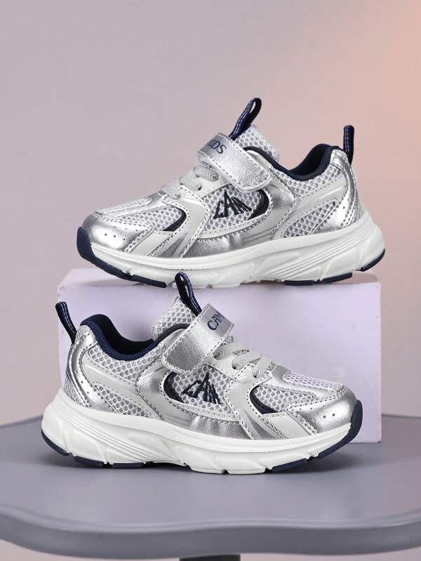 1 Pair Kids Shoes, Girls Low-Top Breathable Mesh Comfortable Casual Running Sports Travel Shoes, Anti-Kick Anti-Collision Hook And Loop Closure, Boys Shoes