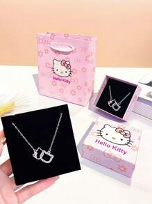 Sanrio 1pc Sanrio Hello Kitty Deluxe Jewelry Storage Gift Box. Sua aparência é requintada e pode ser usada para embrulhar colares, anéis, brincos e acessórios. É adequado para festas, festivais, cenários de propostas e é um excelente presente para amigos, exalando charme e uma vibração.