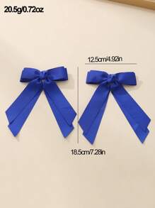 2 piezas Clips de pelo con lazo de textura dulce de moda para niñas