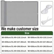 灰色不透明隐私屏风，防紫外线罩，适用于公寓阳台栏杆、户外露台、平台、门廊 - 彩色 - 查看 5