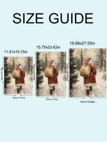 1pc Vintage Santa Claus Sketch, Santa Claus Backpack Wrapped Canvas Poster, Retro Santa Wall Art, Vintage Santa Reindeer Print, Rustic Christmas Printables, Santa Claus Painting, Bedroom Decor, Living Room Decor, Office Decor Home Decor Christmas Decorations