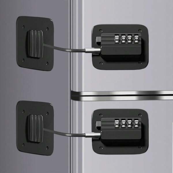 1pc/2pcs Fridge Lock With Combination, No Key Required, Upgrade Refrigerator Lock With Adhesive And Screws, Easy Install Lock Combination, Cabinet Lock For