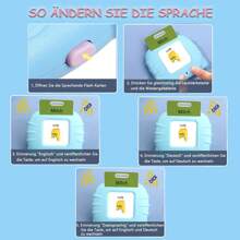 1 Stück deutsch & englisch zweisprachige sprechende Lernkarten, 112 Lernkarten für Kinder, 224 Wörter, Lernspielzeug zum Sprechenlernen, interaktives Lernspielzeug für Kleinkinder, Montessori-Spielzeug, Geschenke für Jungen und Mädchen (Deutsch und Englisch zweisprachig)