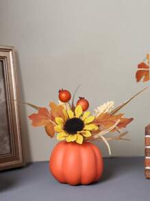 1 件 7.8 英寸（高）仿真南瓜秋季家居客厅卧室感恩节丰收节万圣节派对桌面装饰家居装饰万圣节装饰秋季装饰房间装饰秋季装饰