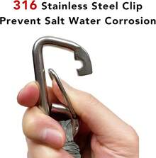 Cuerda de amarre elástica para acoplamiento con clip de acero inoxidable, accesorios para barcos kayak, embarcaciones acuáticas,motos acuáticas, pontón, canoa, barco motorizado, paquete - gris - Ver 3