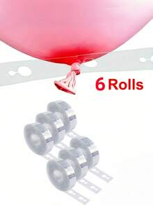 Juego de 1-8 piezas de accesorios para globos, cadena de globos de doble agujero, puntos de pegamento para globos, tiras para arco de globos, lazos, aros con flores de lunares, adecuado para bodas, fiestas de cumpleaños, fondos, graduaciones, vuelta al cole, Halloween, decoraciones navideñas. - transparente - Ver 6