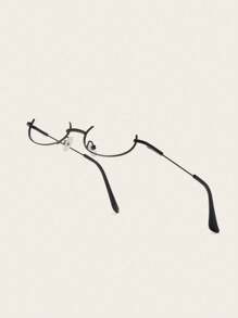 1 pièce Monture de lunettes de mode à demi-bord ovale pour femmes, accessoire de mode au style rétro