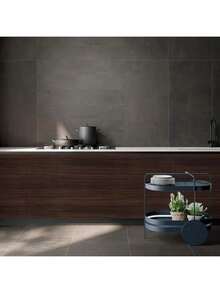 1卷加厚棕色自粘防滑浴室地板贴纸，防水厨房地板瓷砖贴纸，易于安装的家居装饰地板瓷砖贴纸，可移除并重复使用，适用于客厅、卧室