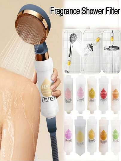 1 pieza Filtro de ducha multifuncional con fragancia, apto para baño, grifo, calentador de agua, lavadora, con aroma a lavanda, flor de cerezo, jazmín, rosa, limón, osmanto, melocotón, fresa, pino