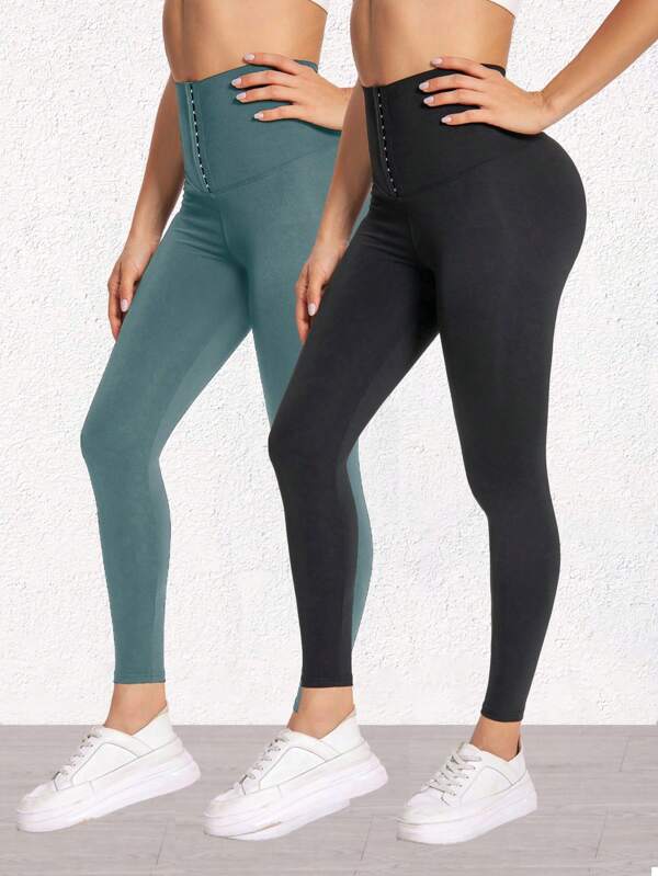 2 peças leggings femininas esportivas de ioga, cintura alta com botão, meia-calça para levantamento de bumbum, para ciclismo ao ar livre, treino de academia