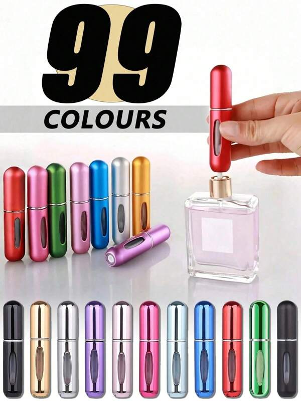 1pc 5ml Refillable Travel Fragrance Atomizer, Perfume Refillable Bottle, Travel Size Perfume Bottle, Mini Perfume Bottle, Refillable Perfume Bottle With Bottom Fill, Spray Bottle Dispenser Empty Liquid Container, Travel Essentials, Multi-Color, 1pc/3pcs, Spray Bottle Dispenser Mini Portable Empty Liquid Container, Travel Essentials Travel Pouch, Suitable For Beach, Summer, Back To School