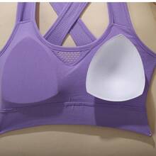 4PCS Seamless Mesh Women's Sports Bra Fitness Gym Running Underwear Shockproof Bra Without Wire Ring Large Size Short Breathable Yoga Bra - 彩色 - 查看 10