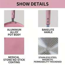 1 buah Wajan Pancake Warna Pink, Wajan Penggorengan Datar Anti Lengket dari Paduan Aluminium, Cocok untuk Kompor Gas & Induksi, untuk Sarapan, Omelet, dan Crepes - Berwarna merah muda - View 11