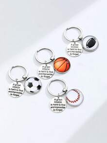 1 件创意球类运动感谢标语钥匙扣吊坠，足球、篮球、橄榄球、棒球运动纪念品钥匙扣装饰配件，包包和钱包配件 - 理想的生日礼物汽车配件可爱哥特 Y2k - 彩色 - 查看 1