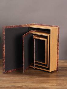 1/3pcs Vintage Faux Books, Decorative Tabletop Accents For Study, Living Room, Bedroom, Multifunctional With Storage, Stationery & Jewelry Box