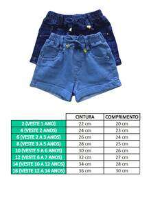 Kit 2 Elastic Jean Shorts For Women And Children Summer Lycra - 中等水洗藍 - 查看 6