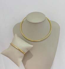 Choker And Bracelet With Adjustable Hoop In Gold Or Silver - Gold - View 2