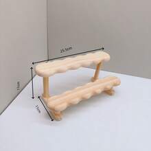 Estantería de 2/3 niveles de exhibición elevada de madera para organizador de perfumes, estantería de exhibición de perfumes, exhibición de figuras, almacenamiento de muñecas - color madera - Ver 9