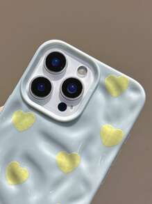 1 pieza Patrón de arruga lindo y de moda, con elemento de amor, protector y de alta calidad, adecuado para iPhone: iPhone13, iPhone13/13pro/13pro Max, iPhone14/14 Pro/14pro Max, iPhone15/15pro/15pro Max, iPhone16/16pro/16pro Max