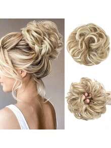 6 Inch Synthetic Hair Bun Extensions Messy Curly Elastic Hair Scrunchies Hairpieces Chignon Donut Updo Hair Pieces For Women - Multicolor - View 8