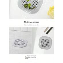 Cubierta de drenaje de piso de silicona cuadrada, filtro de cabello de baño, alfombra de drenaje para el hogar, de vuelta a la escuela