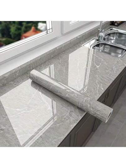 Roll Of Blauw Marble Vinyl Wallpaper Goud Pattern|PVC|Easy To Paste, Detachable Kitchen Bathroom ation|Home ation|Stylish Appearance Home Renovation, Wand ation Paper Stickers view 5