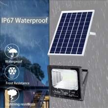 2025 30W 1000mAh Solar Outdoor Floodlight - IP67 Waterproof Remote Control Spotlight With 3 Modes | Auto-Dimming Motion Sensor, Suitable For Villa/Garden/Street Security | Super Bright 6500K, All-Weather, Rechargeable Wall Light For Pathways And Yards - Black - View 3
