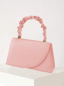 REMANLAND 1pc Plain PU Leather Elegant Magnetic Closure Women Clutch Bag Suitable For Evening Use - Pink - View 6