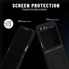 Hadaasi 1pc Multi-Color Magnetic Folding Protective Case Compatible With MagSafe, Luxury Magnetic Solid Color Soft Silicone Full Camera Protection Ultra-Thin Matte Smooth Feeling Flip Cover Phone Case Compatible With Samsung Galaxy Z Flip7/Z Flip6/Z Flip5/Z Flip4/Z Flip3 Waterproof Shockproof Anti-Fall Scratch Resistant - Multicolor - View 8
