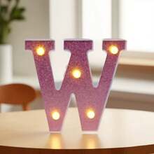 1個 16cm 創意家居裝飾 LED 粉色字母燈，室內桌面裝飾 0-9 數字燈，字母跑馬燈，婚禮求婚週年紀念生日派對裝飾字母與數字燈，女孩臥室裝飾字母燈 - 深粉紅色 - 查看 22