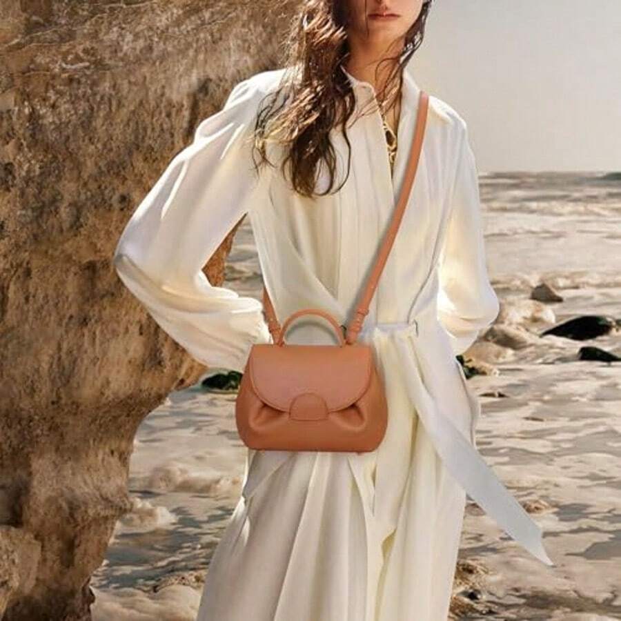 Small Bag With Handle, Shoulder Bags, Wallets For Women, Designer Luxury Mini Shoulder Bag Made Of Faux Leather, Handbag, Satchel - 棕色 - 查看 1