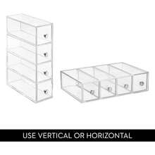 Caja con compartimentos |   Caja de maquillaje con 4 cajones |   Organizador de maquillaje o artículos de oficina |   Plástico transparente - Torre abatible de 4 cajones - Ver 2