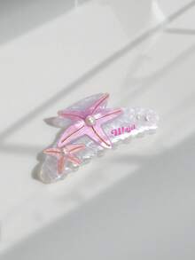 Personalized Text Customized Hair Clip/Headpiece/Unique Starfish Hair Clip - Starfish Hair Accessory, Pearl Acetate Hair Accessory Sweet Style, Non Slip Grip, Suitable For Women And Girls, Perfect For Beach Vacations, Beach Accessories, Ideal Gifts For Friends, Hair Clip Small Size High Ponytail Clip, Suitable For Women 2025 New High-End Clip Headwear Hair Claw Fixing Artifact Hair Claw Halloween And Christmas Gifts - Multicolor - View 15