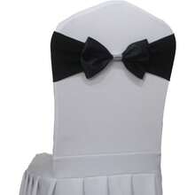 婚礼椅装饰，生日派对椅饰带蝴蝶结、松紧带，可定制宴会酒店豪华缎面椅饰带。